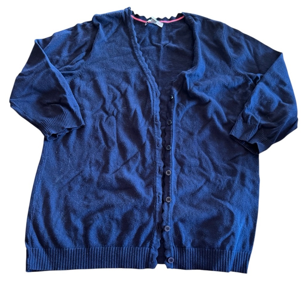 Isaac Mizrahi Navy Blue Cardigan Sweater L